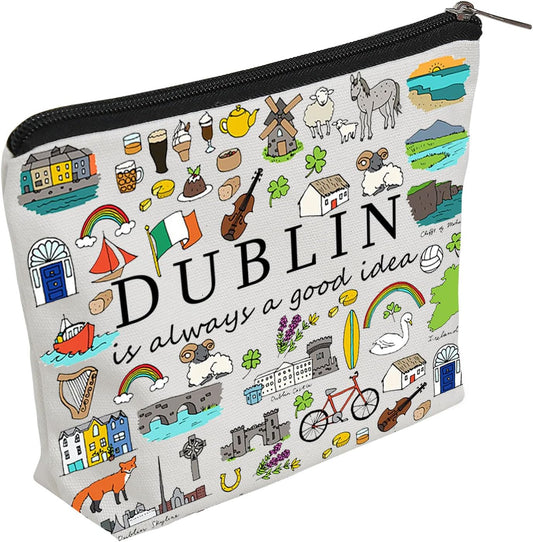 Dublin Trip Travel Pouch Bag Dublin Vacation Makeup Pouch Bag Ireland Travel Gift Dublin Ireland Souvenir Irish Gift (Dublin)