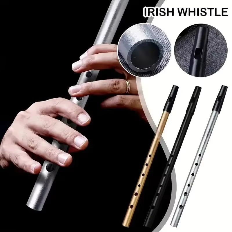 Authentic Irish Whistle Flute C/D Key Tin Penny Whistle with 6 Holes Perfect Traditional Irish Music Musical Instrument