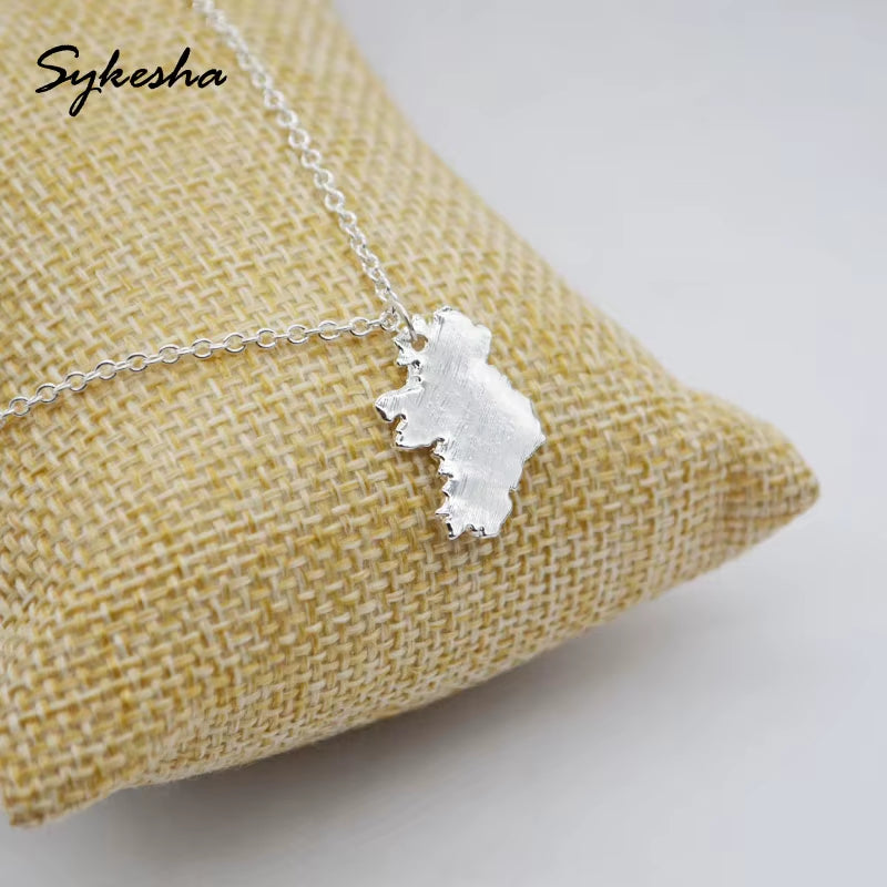 Hot Selling Ireland Map States Pendant Necklace Ireland National Map Charm Necklace Patriot Jewelry Christmas Gift