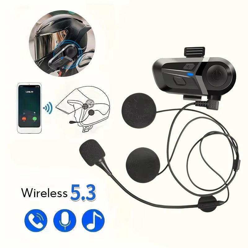 Motorcycle Earphones Helmet Headset Bluetooth 5.3 Headphones Wireless Motor Headset Bike Earphone Handsfree Stereo Earbud