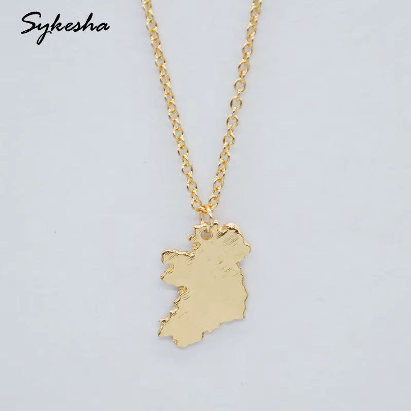 Hot Selling Ireland Map States Pendant Necklace Ireland National Map Charm Necklace Patriot Jewelry Christmas Gift