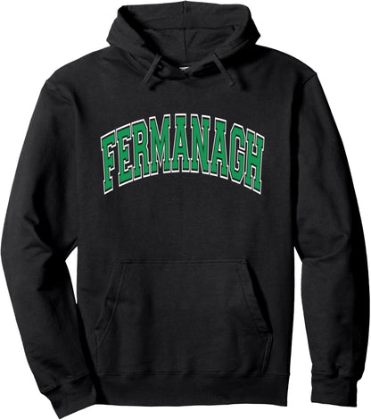 Fermanagh Arched Green Text Pullover Hoodie